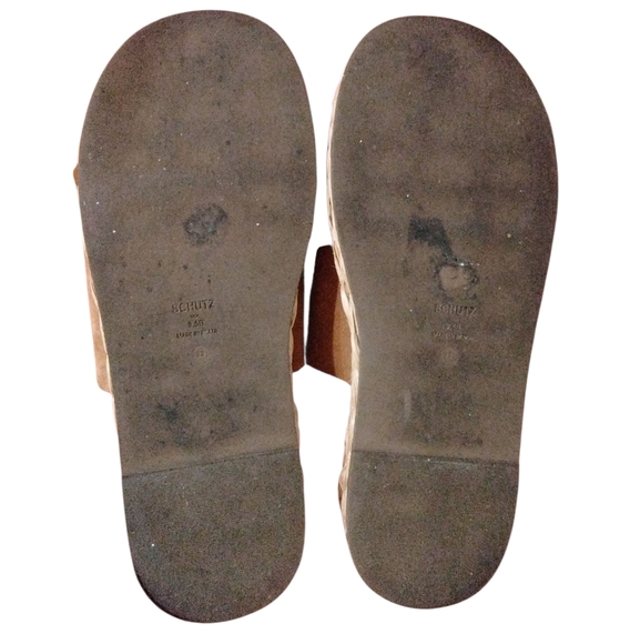 Schutz Enola Rope Flat Sandals Double Straps Honey Brown Sandals size 9.5 B - Picture 7 of 10